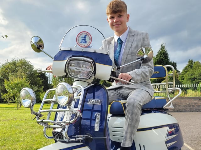 This young man will certainly be remembered for his grand entrance at Meden School's prom.