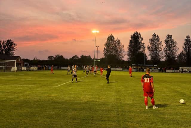 Southwell v Clipstone floodlights action .