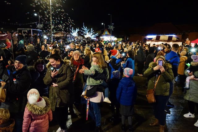 Hundreds turned out to see the switch on of the Christmas lights.