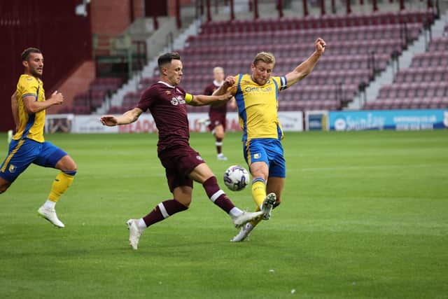 Action from Stags' win at Hearts tonight.