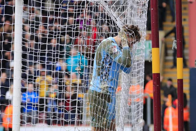 Despair for Bradford keeper Sam Walker during the Sky Bet League 2 match against Bradford City AFC at the University of Bradford Stadium, 16 Mar 2024Photo credit : Chris & Jeanette Holloway / The Bigger Picture.media