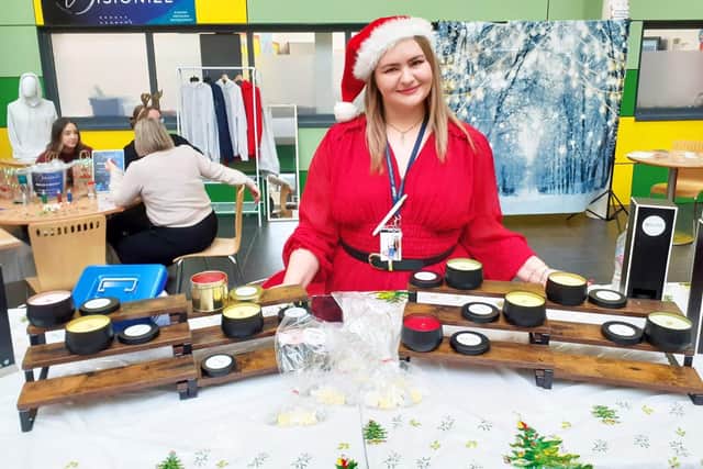 Business programme area leader Kim Carlin with her own creative wares