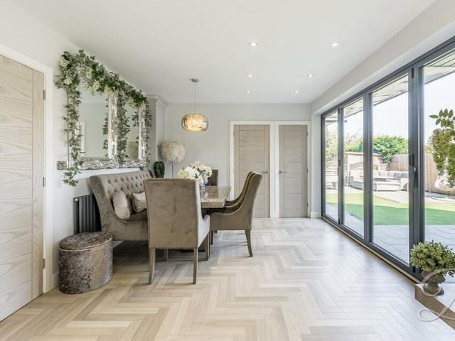 The dining area comes complete with bi-folding doors that lead out to the rear garden. Enjoy the view as you tuck into your Sunday roast!