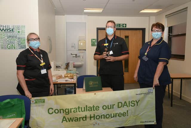 Chief nurse Julie Hogg, deputy chief nurse  Phil Bolton and corporate head of nursing  Shantell Miles.