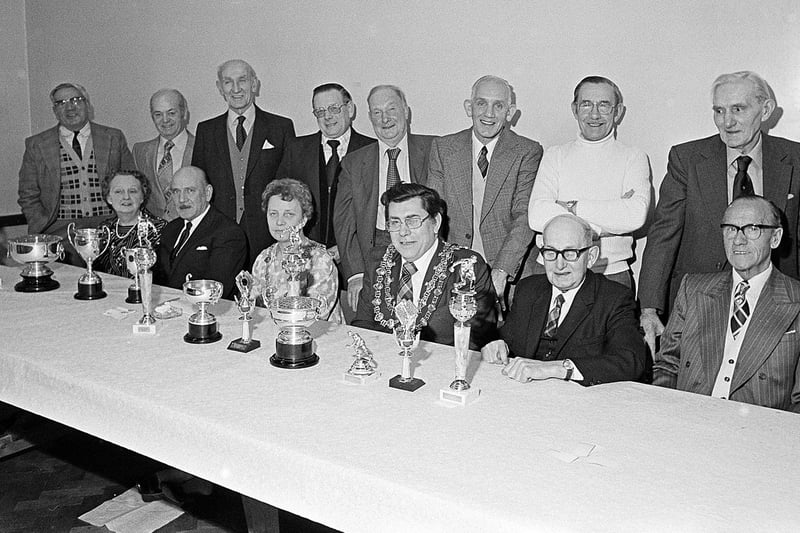 A presentation at Mansfield Bull Farm Bowling Club in 1980.