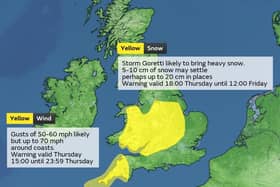 A weather warning has been issued by the Met Office