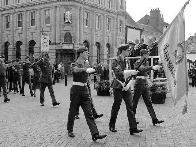 The Battle of Britain parade came through Mansfield Market Place in 1990 - do you remember it?