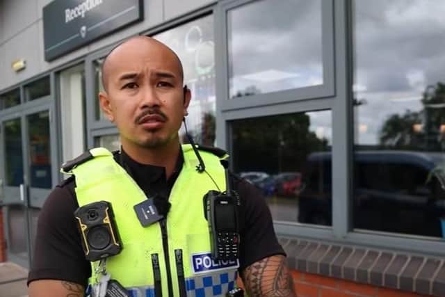 PC Gerard Masaoy and PCSO Amy Tinkler attended Eastwood Academy