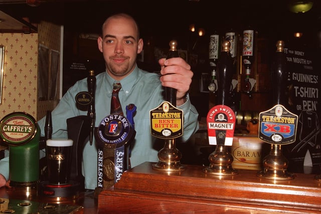 The Old Queens Head landlord Chris Aucott pictured in 1997