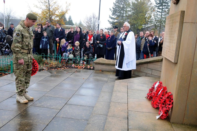 Mansfield Remembrance Day in 2011. A wreath layed by the Mercians.