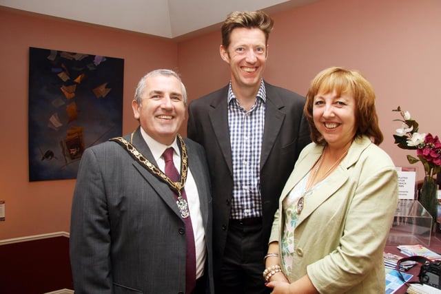 2010: At the launch of the DH Lawrence Festival are Broxtowe Mayor Coun Pat Lally, writer Billy Ivory and Mayoress of Broxtowe Coun Linda Lally.