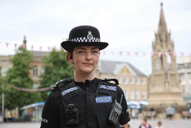 Insp Kylie Davies, Mansfield district commander, in Mansfield town centre.