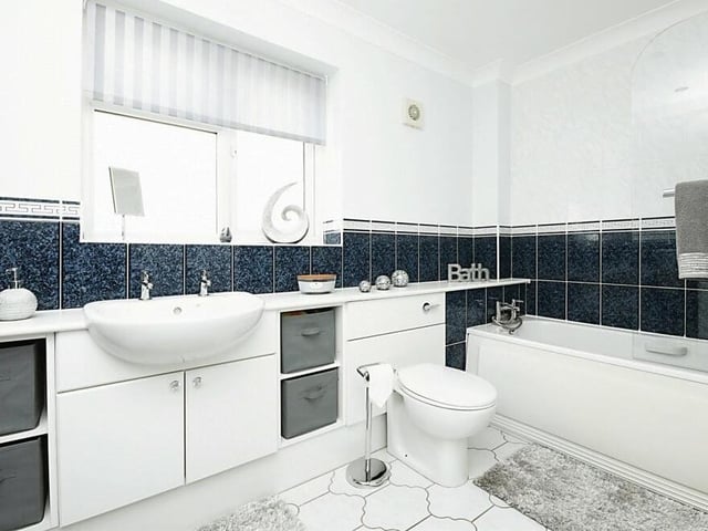Clean and classy, the family bathroom on the first floor adds to the modern feel of the whole property.