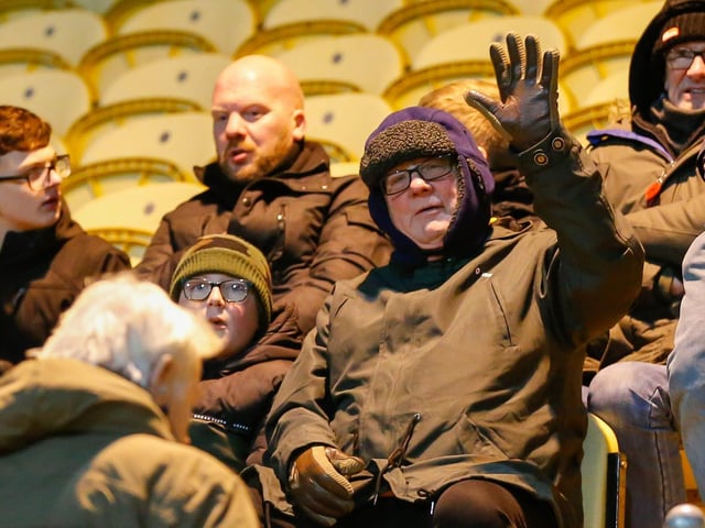 Mansfield fans at the match against Carlisle Utd.