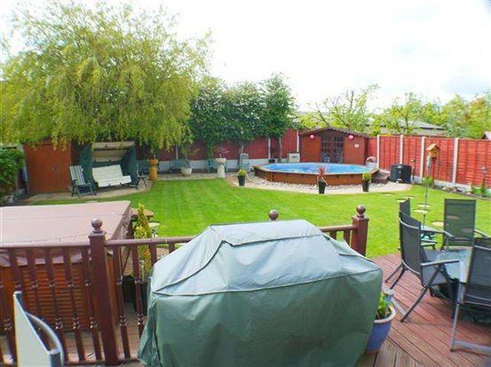 The swimming pool in the rear garden of the property on Garstang Road East, Poulton.