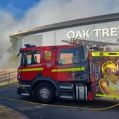 Firefighters at a blaze at Oak Tree Heath, next to Oak Tree Leisure Centre.