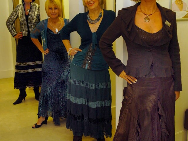 Modelling Wallis fashion in 2005 were l/r: Josie Roebuck, Wendy Leng, Pauline Morgan and Janet Wytak