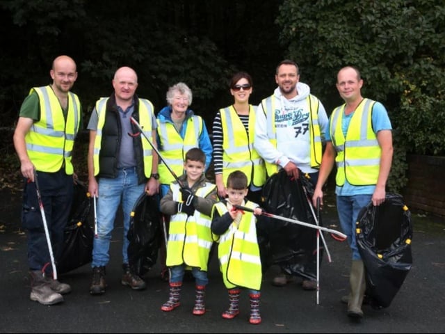 Couns Scott Carlton and Michael Brown led a litter pick into Intake Wood in 2019.