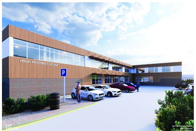 An artist's impression of how the completed High Pavement House business hub and Makerspace will look. (Photo by: Guy Taylor Associates)