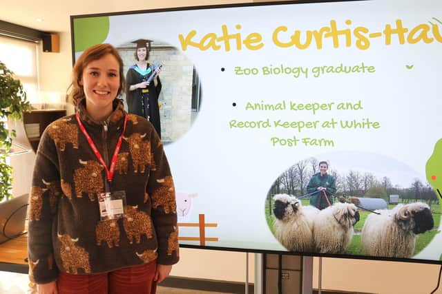 Katie Curtis-Hays detailed her role as animal keeper and record keeper at White Post Farm