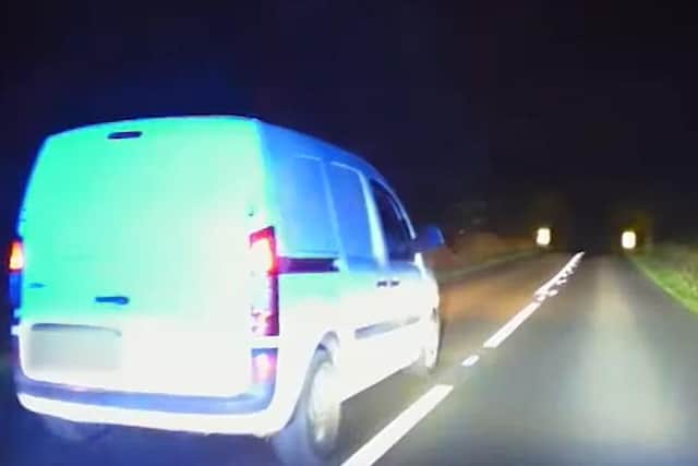 Nottinghamshire Police were in pursuit of the van along country roads