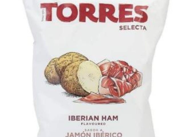 Torres Selecta Spanish Ibérico Ham Potato Crisps, Currently priced at £5.