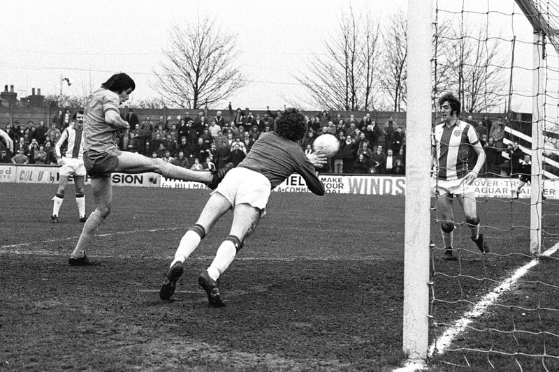 The legendary Ernie Moss scores against Chester in March 1977.