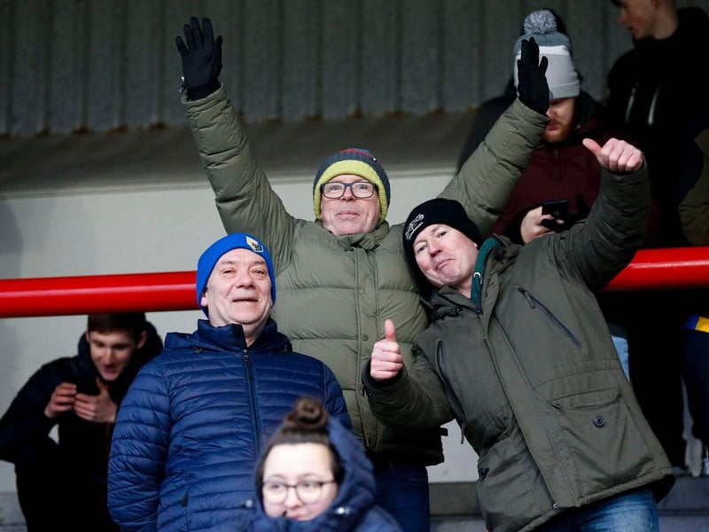 Mansfield Town fans at the 1-1 draw with Morecambe.