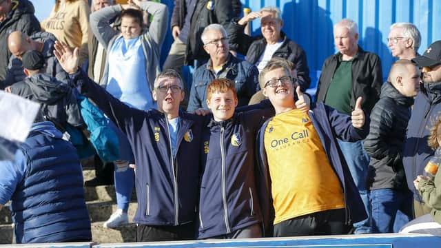 Mansfield Town fans ahead of the victory at Barrow.