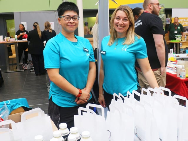 Amanda Lay and Nicole J from Mansfield's Pure Gym had great offers for staff and students.