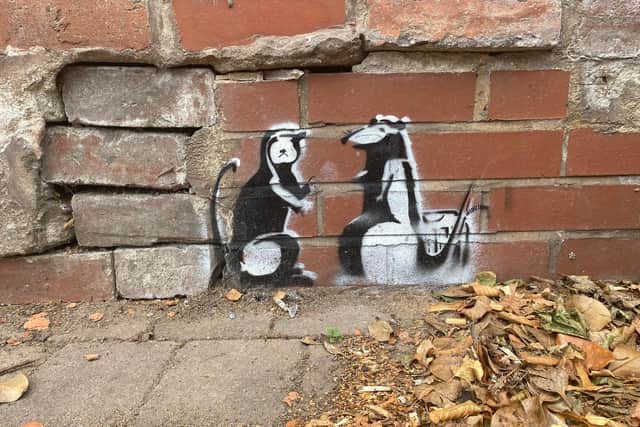 The previous piece of Banksy-type artwork that appeared in Forest Town last month.
