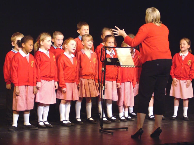 Mansfield St Peters C of E Primary Children's Choir pictured at the Palace Theatre during the Music and Drama Festival in 2007