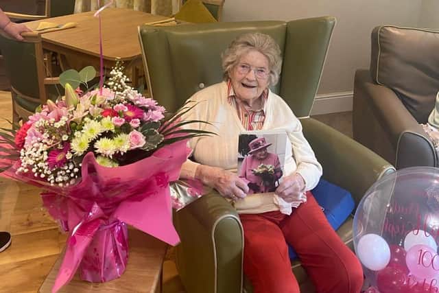 Kath Rixon has celebrated her 100th birthday at Kingfisher Court in Sutton
