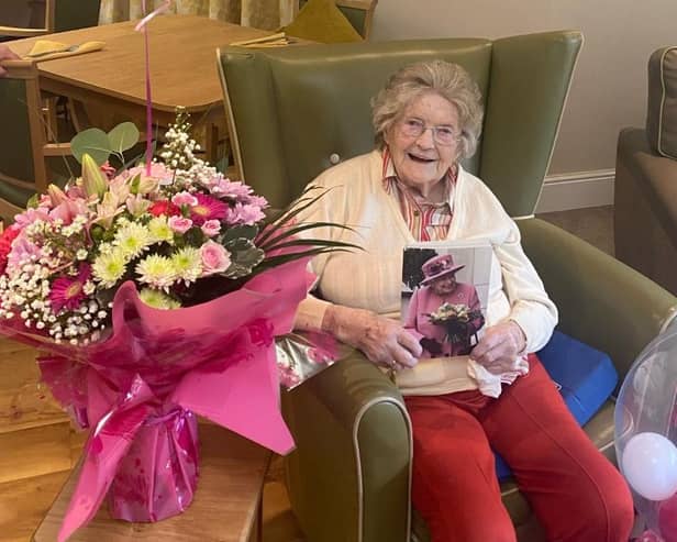 Kath Rixon has celebrated her 100th birthday at Kingfisher Court in Sutton