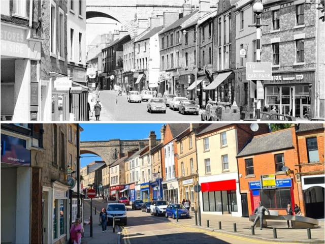 The old viaduct in the distance, but the shops have all changed.