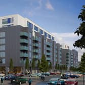 An artist's impression of the new £64 million residential development in Milton Keynes, which Deanestor has won the kitchen contract for.