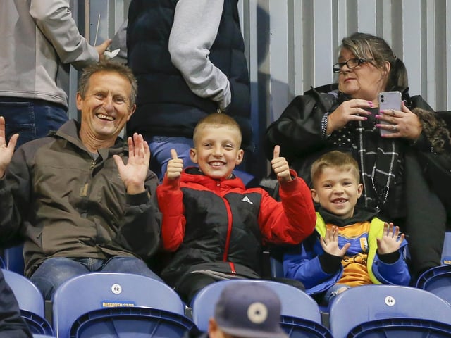 Mansfield Town fans at last night's game with Derby County.