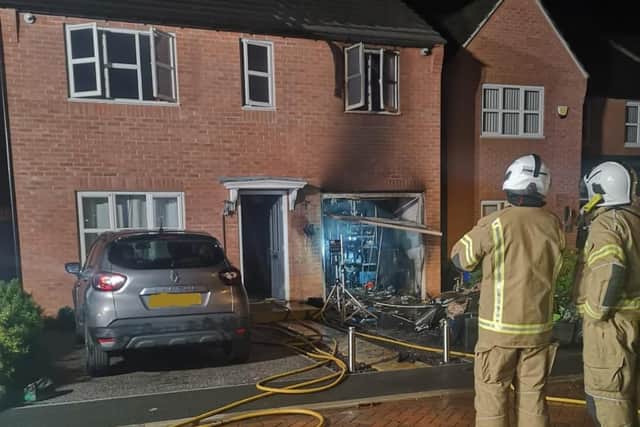 The fire started in the garage.