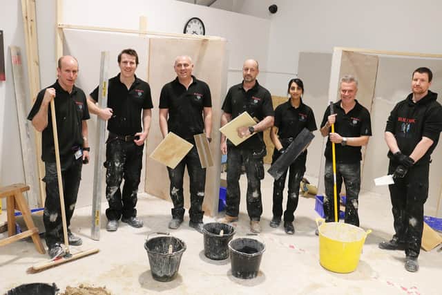 The first ever East Midlands Building Heroes intake at West Nottinghamshire College's construction campus in 2021