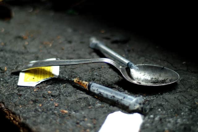 PIcture: Spoon and needles drug paraphernalia