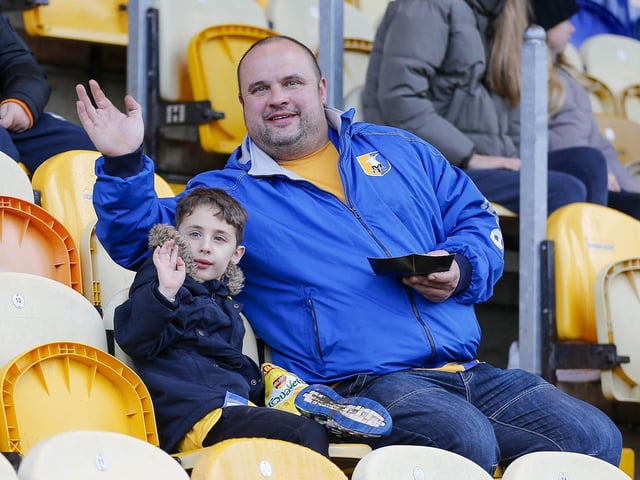 Mansfield Town fans ahead of the win over Newport on 18th November,