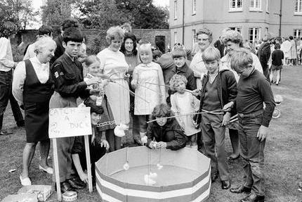 Village fun at the hook-a-duck in Bilsthorpe in 1972.