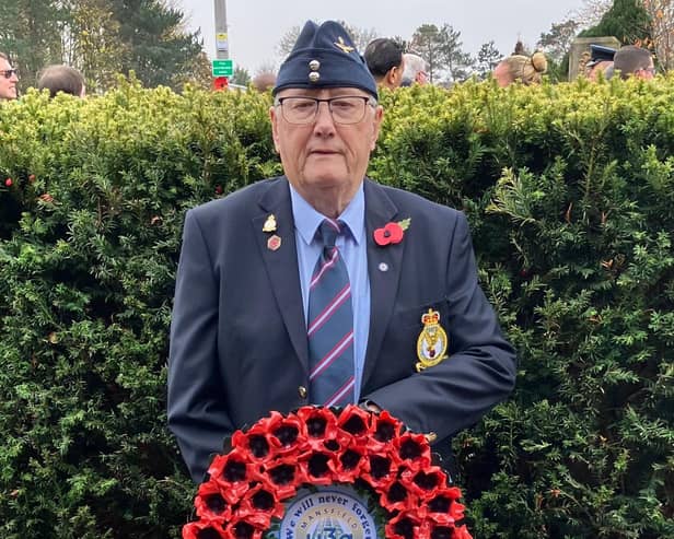 Dave Drew laying a wreath to represent Mansfield & District u3a