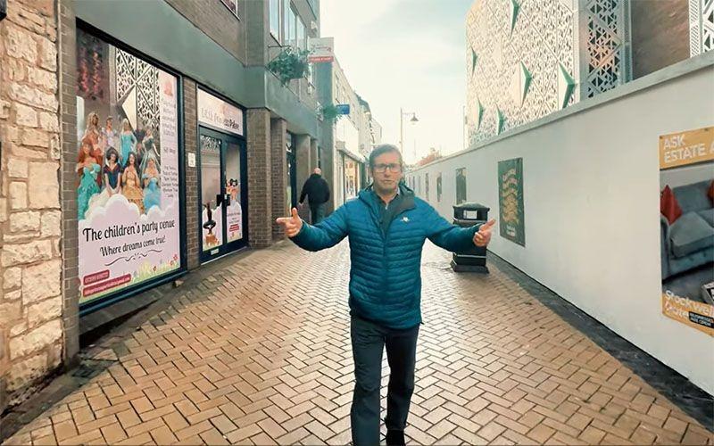 Mansfield Mayor Andy Abrahams in Mansfield's town centre
