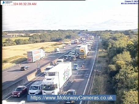 A vehicle fire is causing delays for drivers