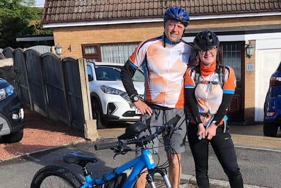 The pair will cycle 50 to 60 miles each day.