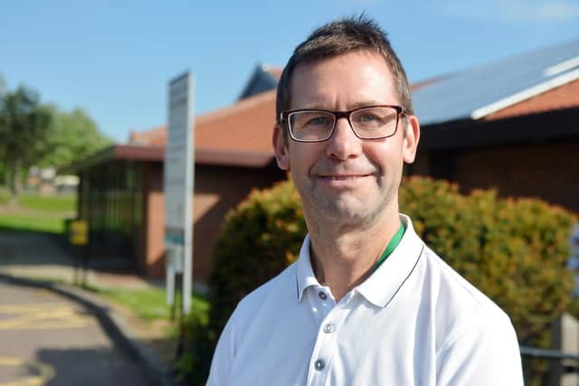 Andy Abrahams, Mansfield mayor, outside Mansfield Council's Civic Centre headquarters.