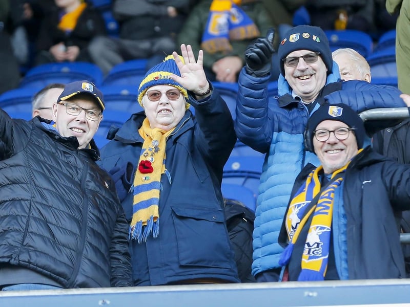 Stags fans at the One Call Stadium for the Sky Bet League 2 match against Barrow.
