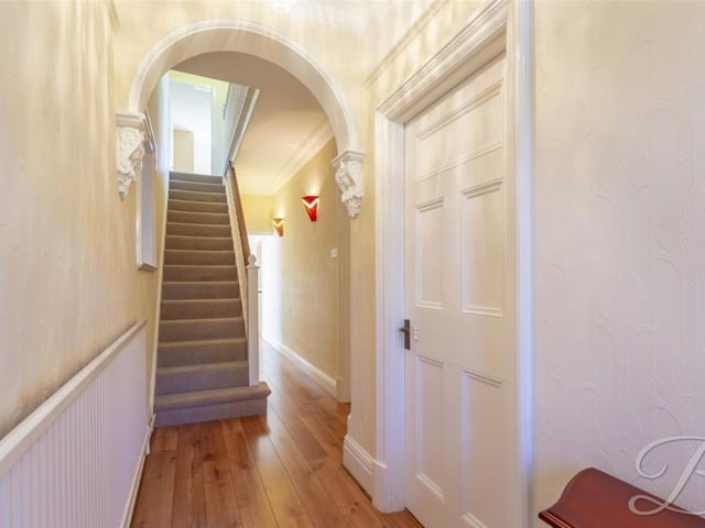 Back into the hallway now and up the stairs to the first floor of the property.