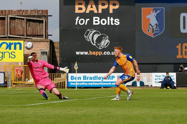 Matty Longstaff nets the opener against Forest Green Rovers at the second time of asking on Saturday. Photo credit: Chris Holloway/The Bigger Picture.media.